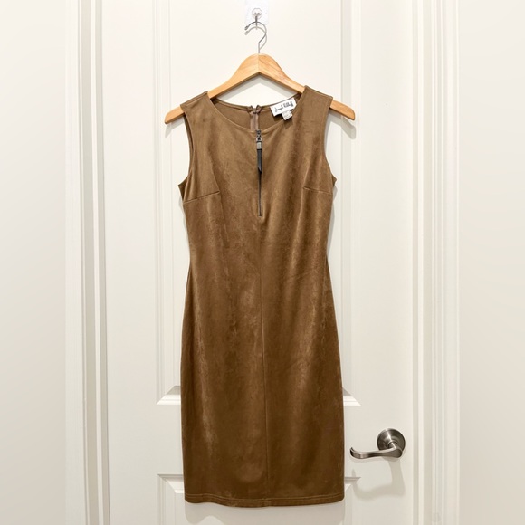 JOSEPH RIBKOFF Faux Suede/Leather Dress - Picture 2 of 8